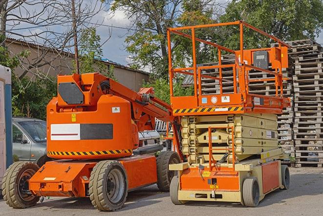 pallets being moved by forklift in a well-organized warehouse setting in Bono AR