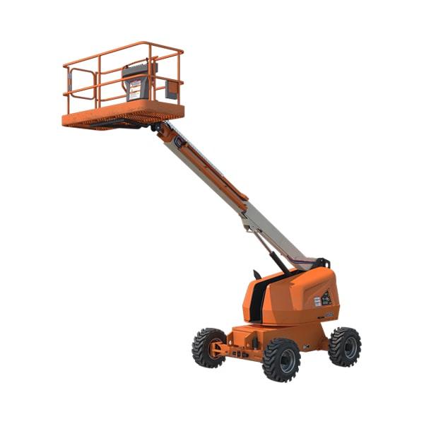 there are rough terrain boom lifts designed for use on uneven or unsteady ground